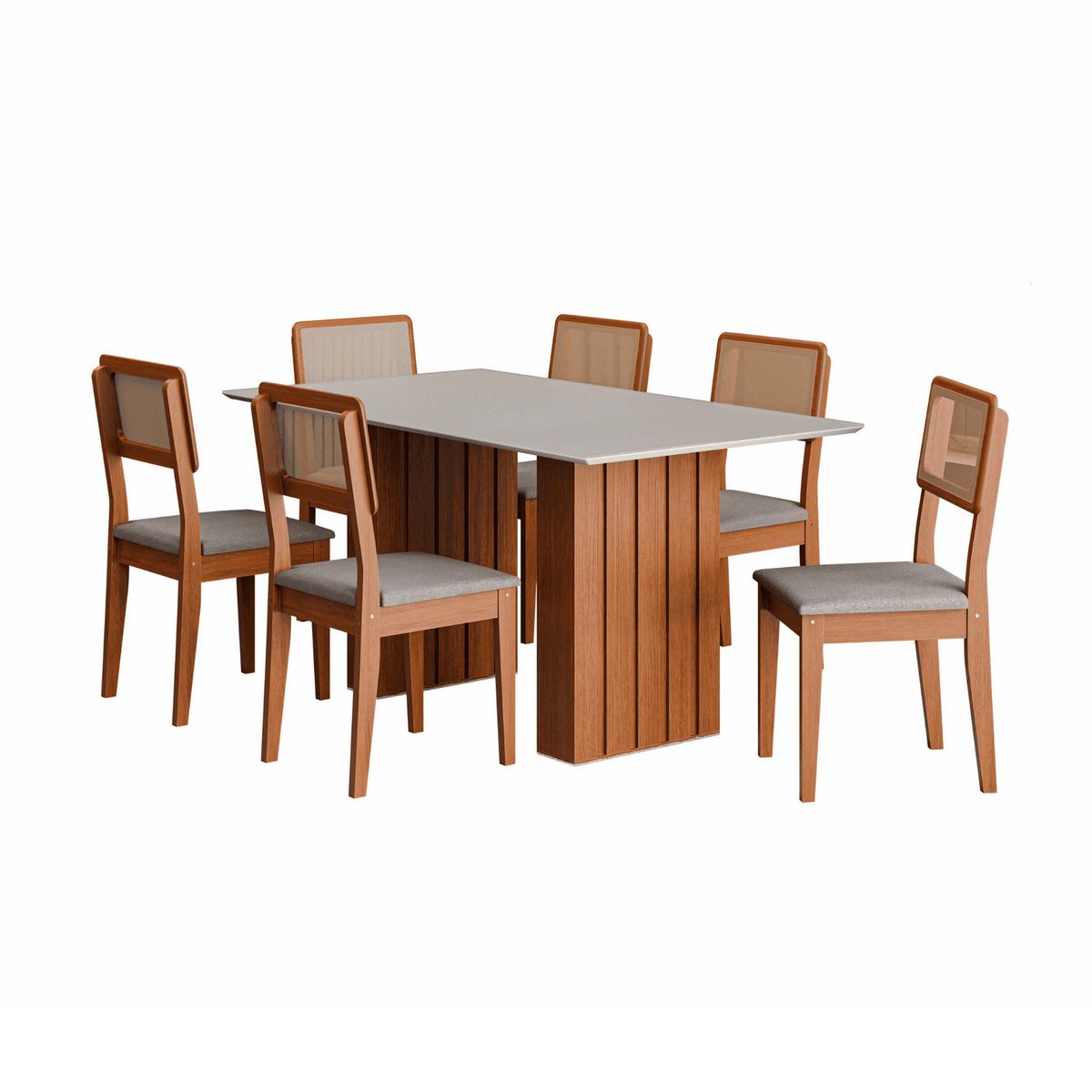 Juego de Comedor Santiago + Sillas Santiago 6 Sillas Mesa Rectangular 81 x 160 x 90 cm Blanco, marca EXIT - Foto Principal