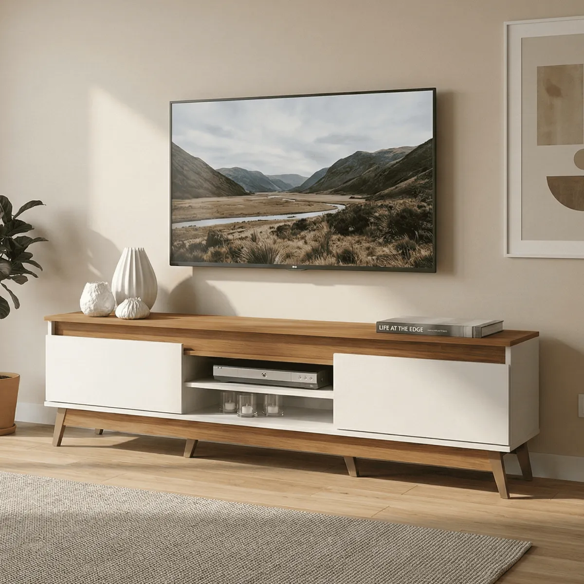 EXIT - Rack TV 80 " TEXAS BEIGE Beige 180x50x32