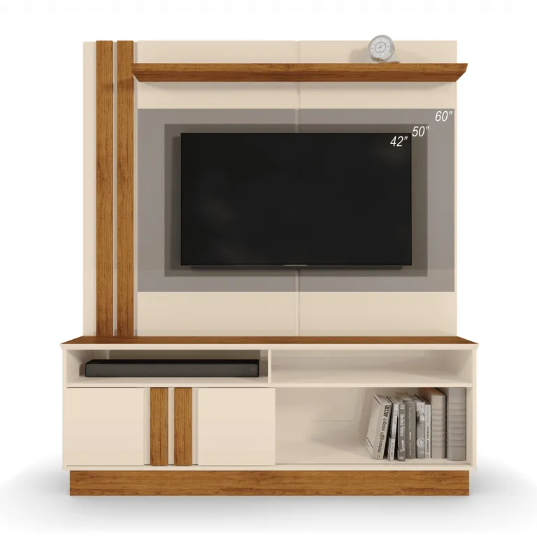 EXIT Estante TV 60 " FORTALEZA B/N Beige Nogal 165x185x36