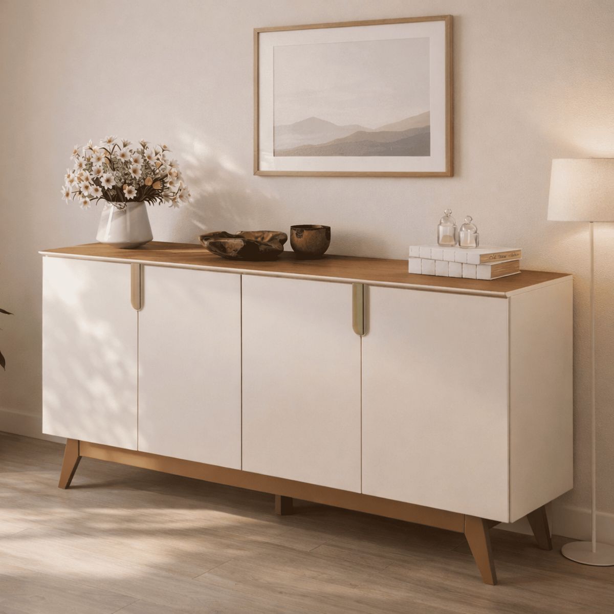 EXIT - Buffet Recife Beige Nogal 160x41.8x80.5