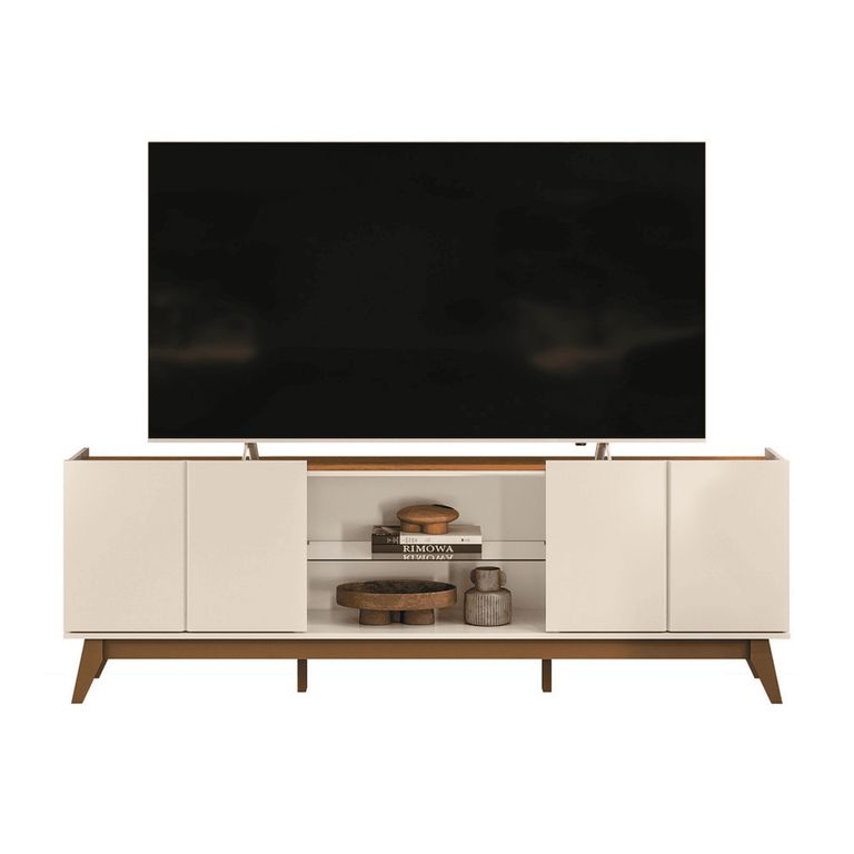EXIT Rack TV 75 " GUARUJA B/N Beige Nogal 200x67x35.5