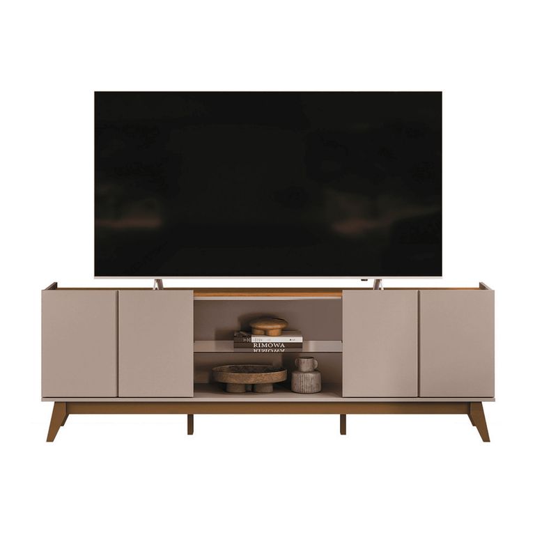 EXIT Rack TV 75 " GUARUJA G/N Gris Claro Nogal 200x67x35.5