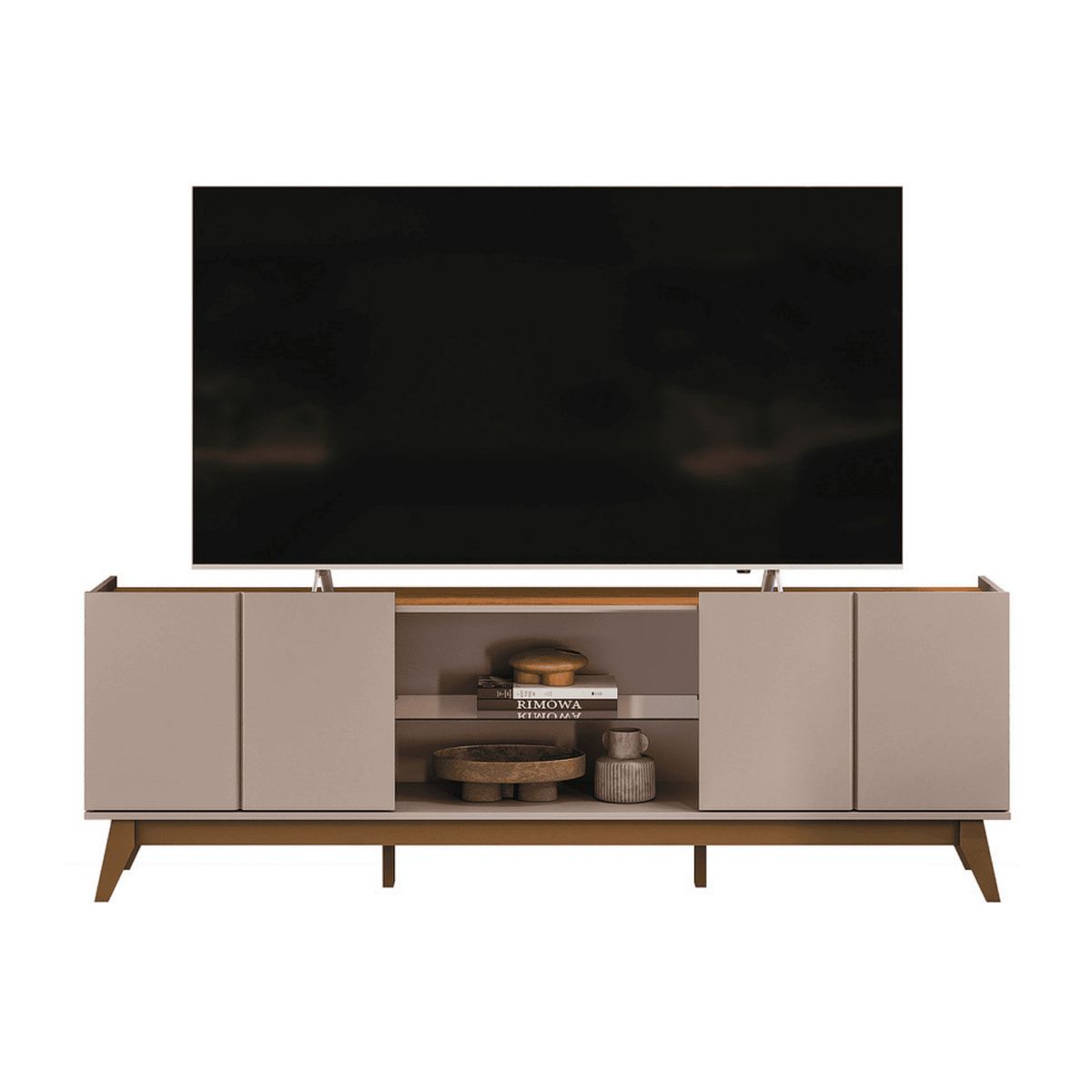 EXIT - Rack TV 75 " GUARUJA G/N Gris Claro Nogal 200x67x35.5