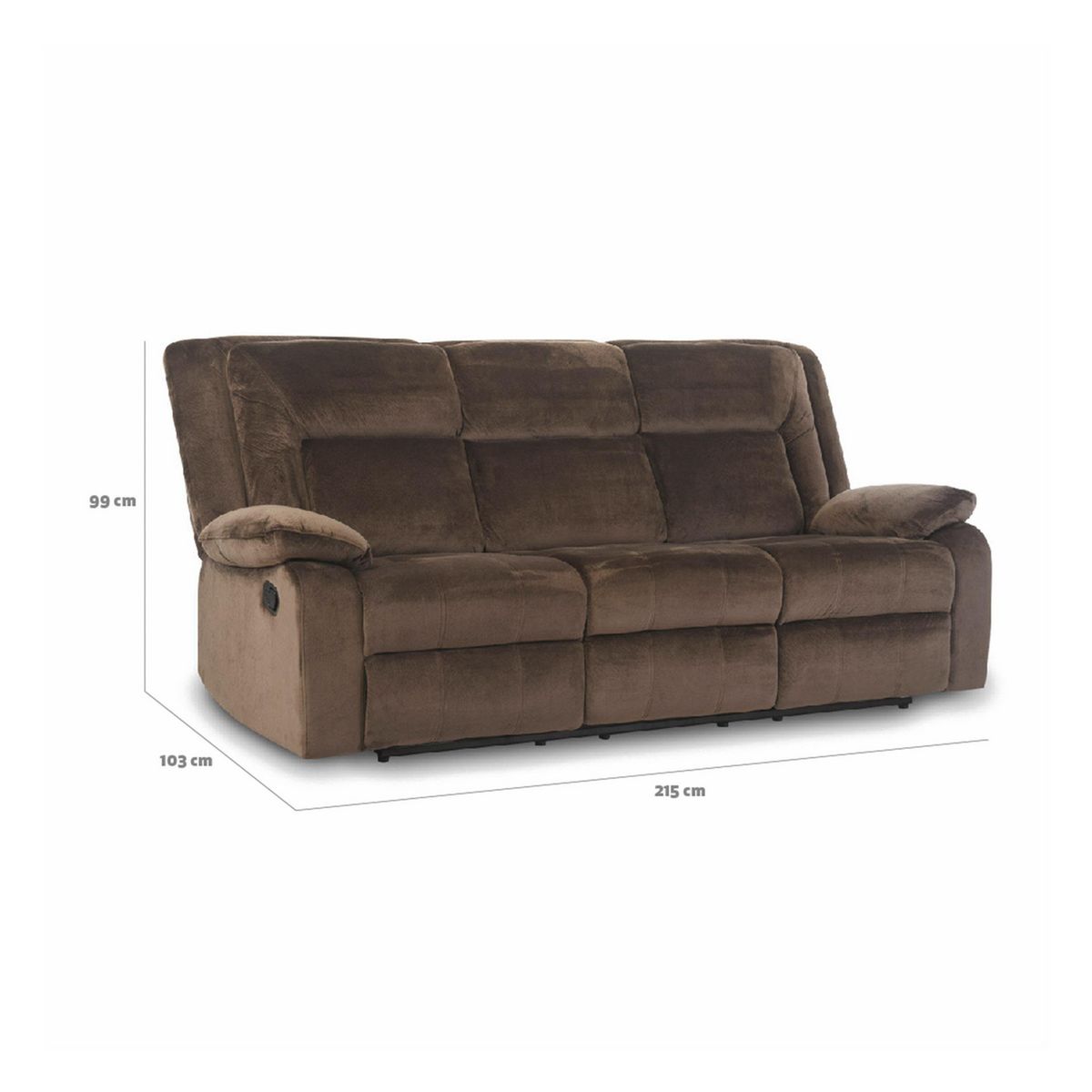 CIC - Juego de Living Reclinable 5 cuerpos Amberes 215x99x103 cm Café