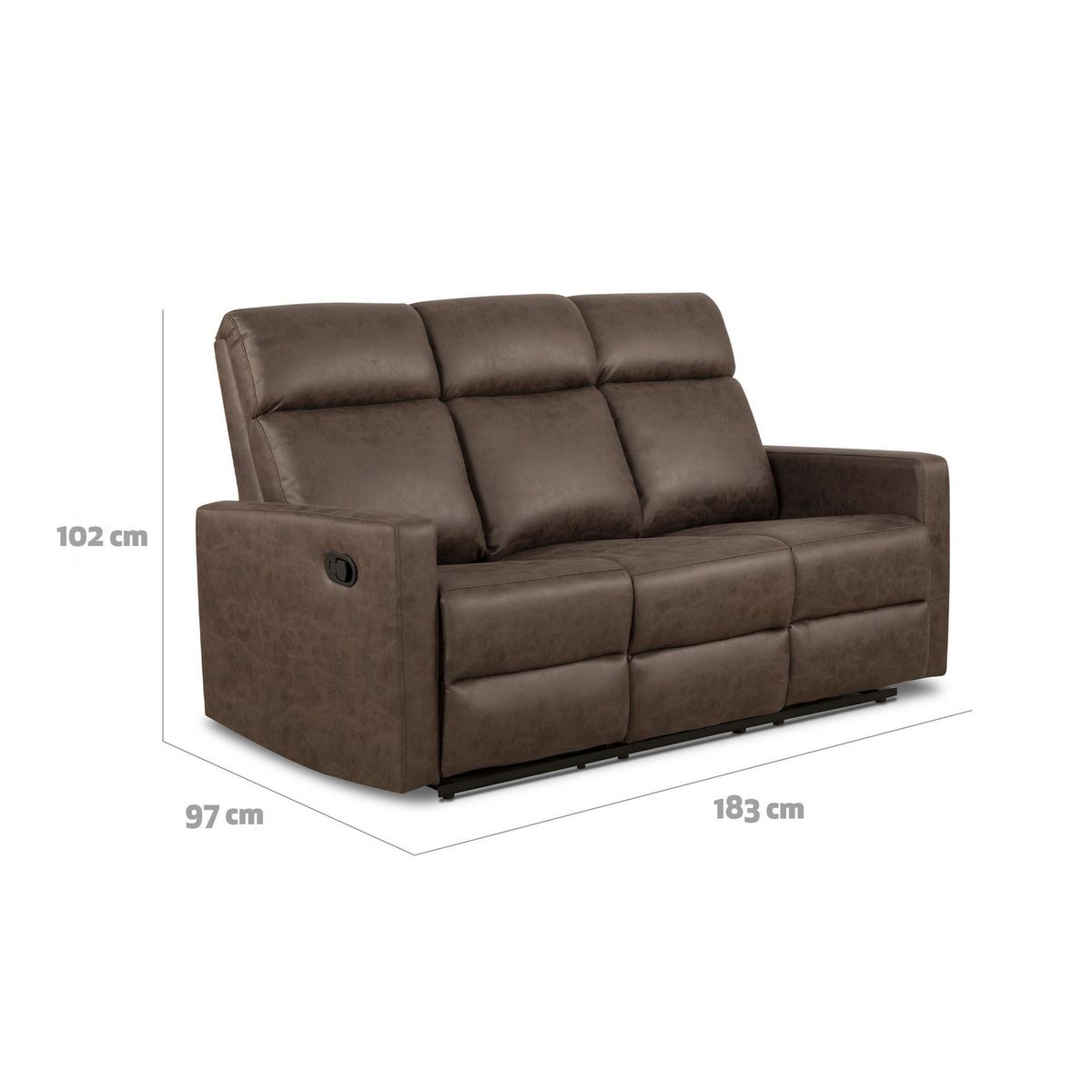 CIC - Juego de Living Reclinable 5 cuerpos Asturias 183x102x97 cm Café
