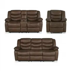 CIC - Juego de Living Reclinable 6 cuerpos Domingo 211x102x95 cm Café