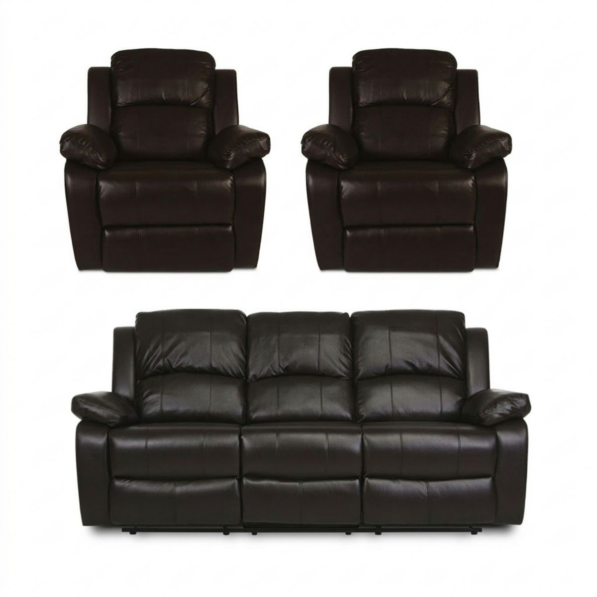 CIC - Juego de Living Reclinable 5 cuerpos Valencia - Andalucia 205x102x92 cm Café