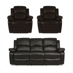 CIC - Juego de Living Reclinable 5 cuerpos Valencia - Andalucia 205x102x92 cm Café