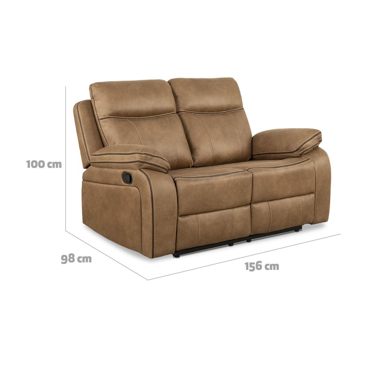 CIC - Sofá Reclinable 2 cuerpos Sevilla 156x100x98 cm Café