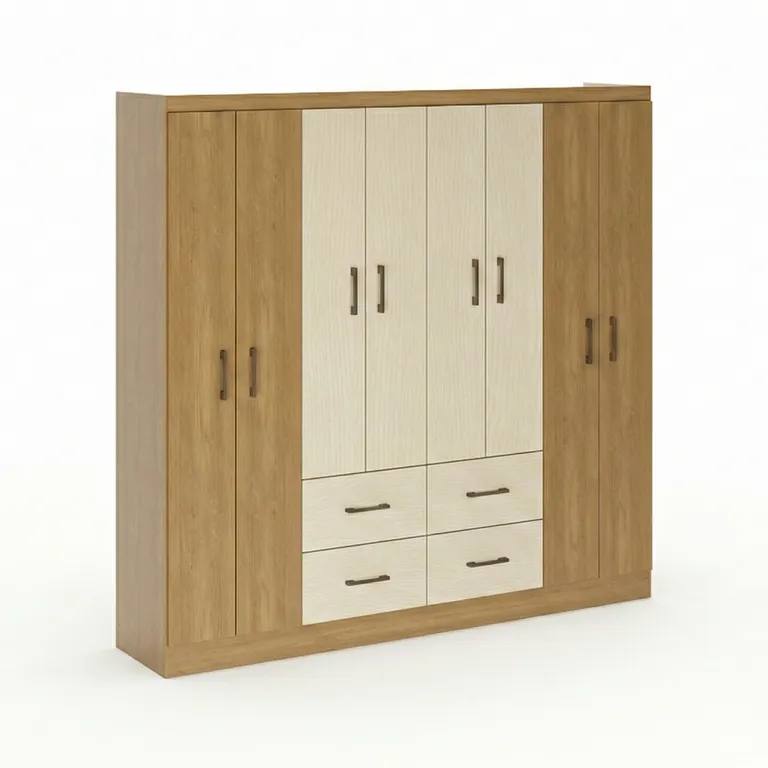 Closet 8 Puerta(s) 4 Cajón(es) 4 Repisa(s) 183x177x40 cm Roble