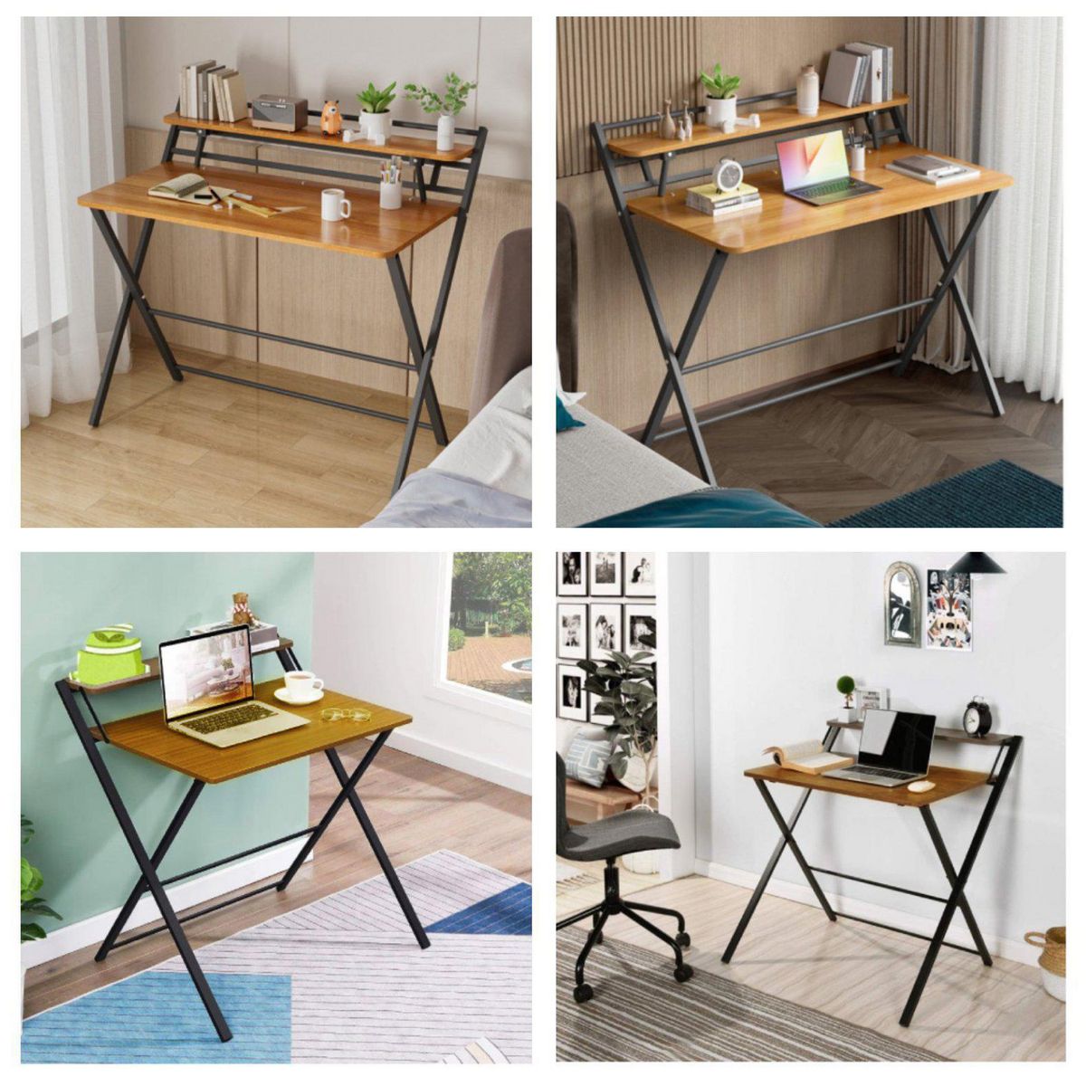 BE DESIGN - Escritorio Plegable Cafe 88x93x50 cm
