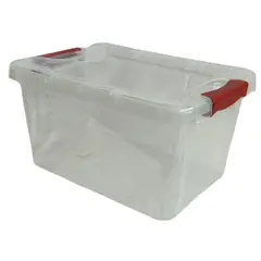 VITALY - Caja Vitalbox 27x20x37 cm 14 l Transparente/Rojo