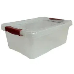 VITALY - Caja Vitalbox 27x15x37 cm 10 l Transparente/Rojo