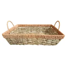 JUST HOME COLLECTION - Bandeja Fibra natural Recto 40x30 cm Café