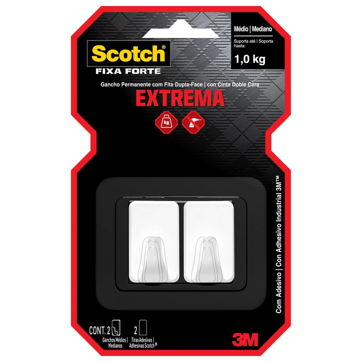 SCOTCH - Gancho blanco mediano 2,1 kg