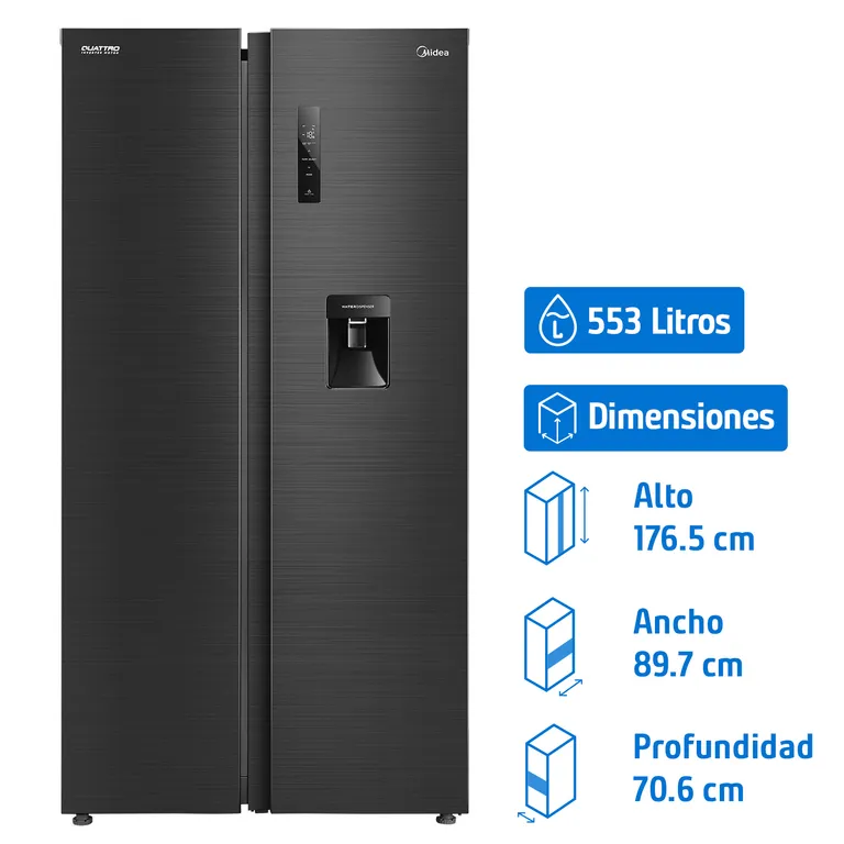 Refrigerador Side by Side No Frost 553 Litros Negro MDRS710FGEDXW