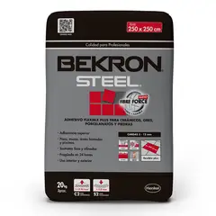 BEKRON - Adhesivo Steel 20 k Piso y muro Superficie Flexible 20 kg