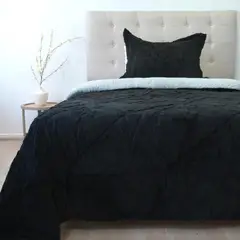 DORAL - Cubrecama 1.5 plazas Jacquard Negro
