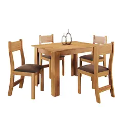 ALTAVISION - Juego de Comedor Florencia 4 Sillas Mesa Rectangular 75x110x75.1 cm Café