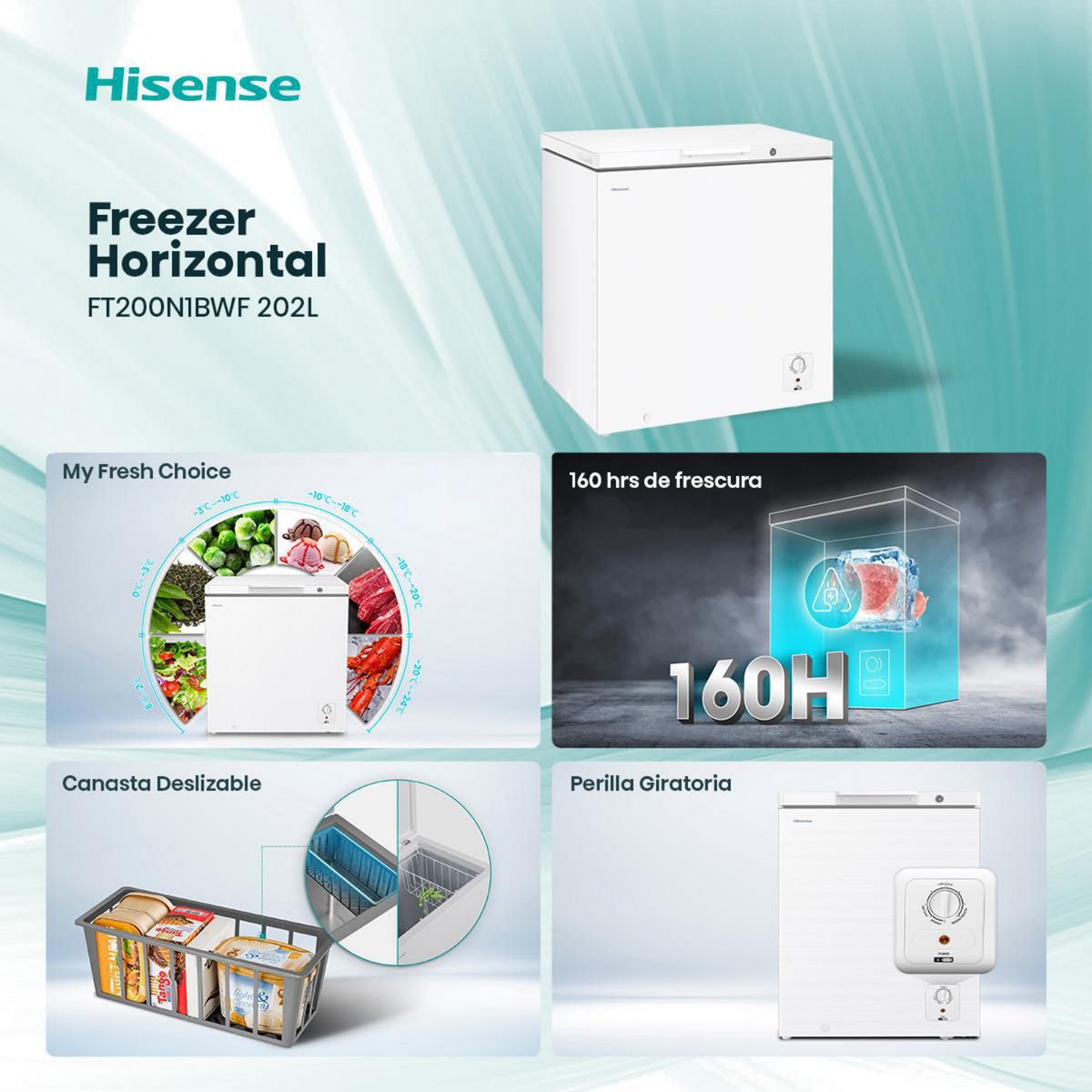 HISENSE - Freezer Horizontal 141 Litros FT145N1BWF