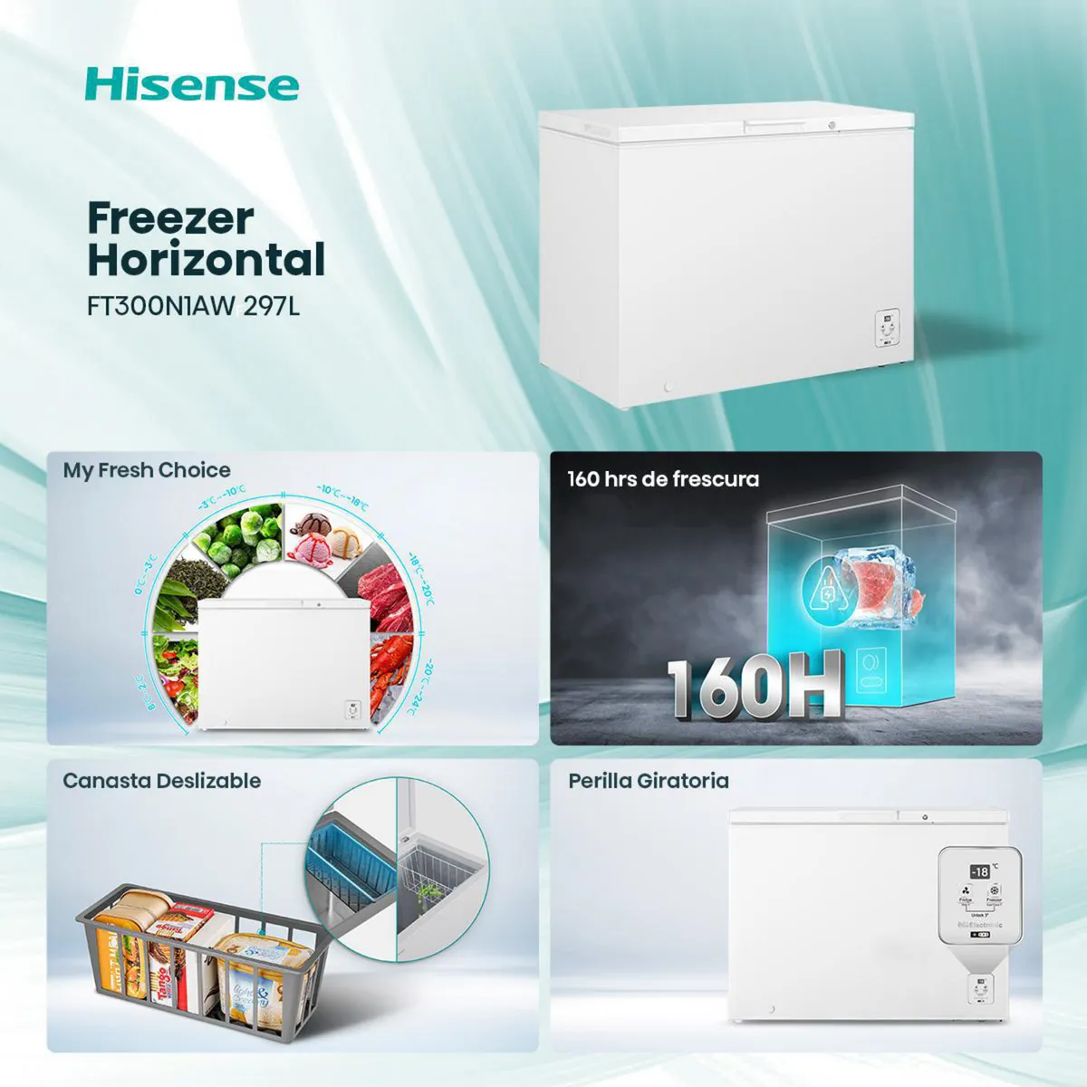 HISENSE - Freezer Horizontal 97 Litros FT100N1BWF
