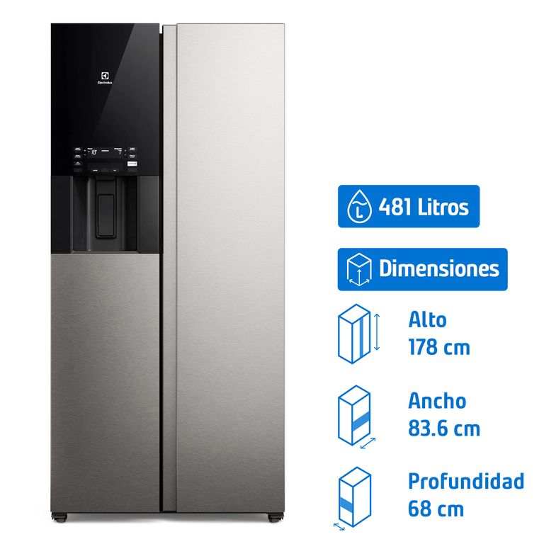 Refrigerador Side by Side No Frost 481 Litros Inox ES4WS