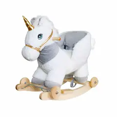 KIDSCOOL - Balancín y Correpasillos 2 en 1 Unicornio Peluche con Sonido Blanco Desde 18 meses