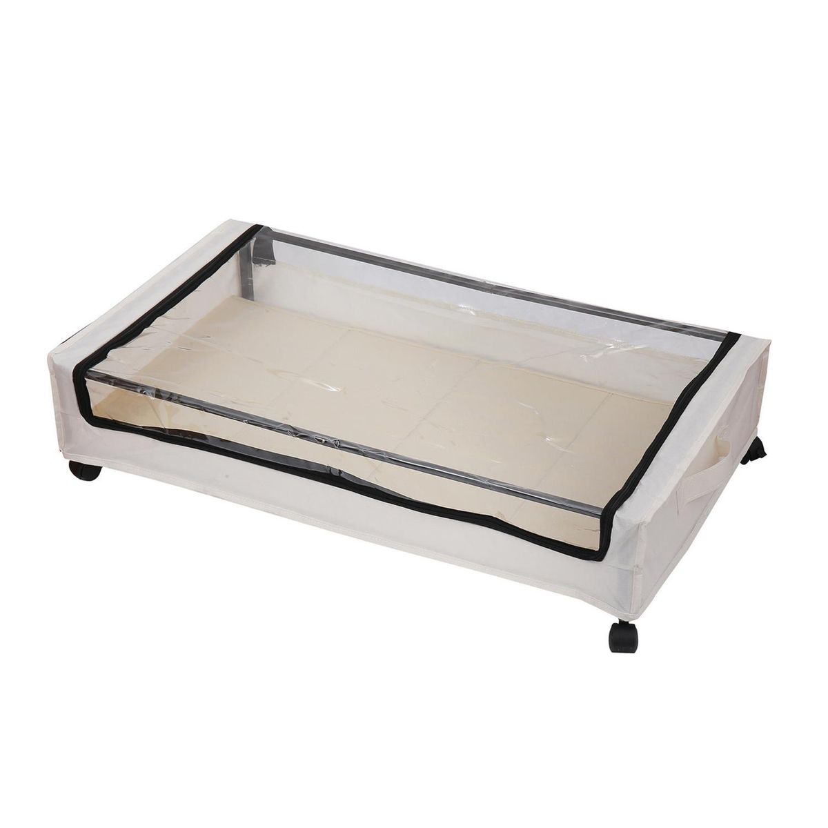 SOHOGAR - Organizador Bajo Cama con Ruedas 79x17x43.5 cm Beige