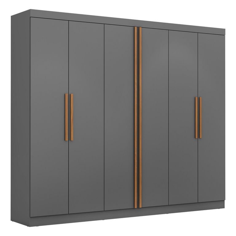 Clóset 6 Puerta(s) 4 Cajón(es) 9 Repisa(s) 265x225x52 cm Gris