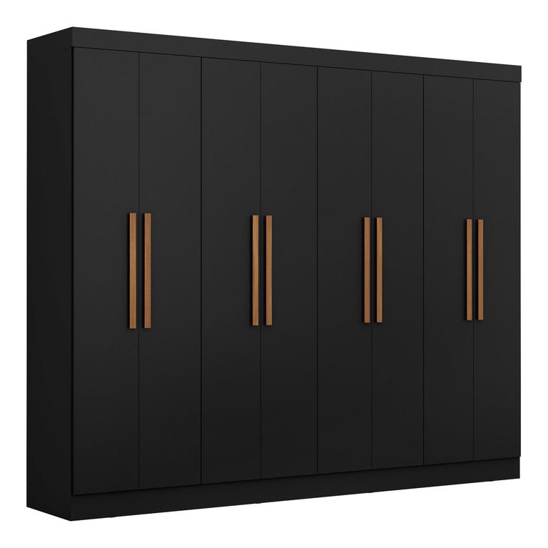 Clóset 8 Puerta(s) 4 Cajón(es) 10 Repisa(s) 237x200x47 cm Negro