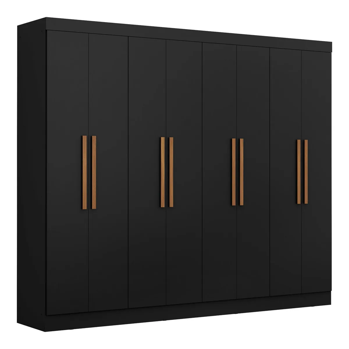 DI PORETTI - Clóset 8 Puerta(s) 4 Cajón(es) 10 Repisa(s) 237x200x47 cm Negro