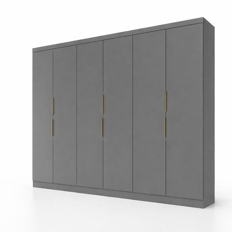 Clóset 6 Puerta(s) 4 Cajón(es) 6 Repisa(s) 238x225x47 cm Gris