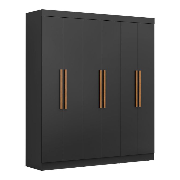 Clóset 6 Puerta(s) 2 Cajón(es) 5 Repisa(s) 178x200x47 cm Negro