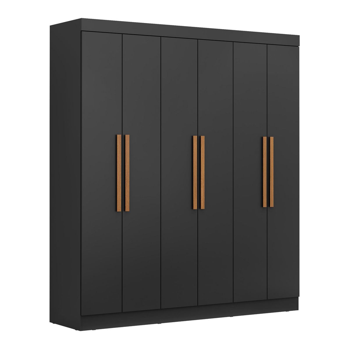 DI PORETTI - Clóset 6 Puerta(s) 2 Cajón(es) 5 Repisa(s) 178x200x47 cm Negro
