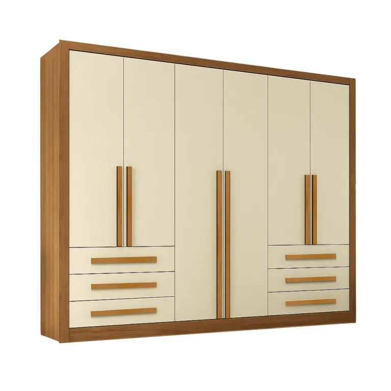 Clóset 6 Puerta(s) 6 Cajón(es) 10 Repisa(s) 245x223x47 cm Café