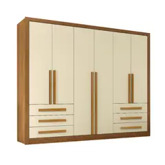 DI PORETTI - Clóset 6 Puerta(s) 6 Cajón(es) 10 Repisa(s) 245x223x47 cm Café