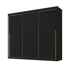 DI PORETTI - Clóset 3 Puerta(s) 6 Cajón(es) 10 Repisa(s) 238x218x51 cm Negro