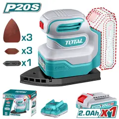 TOTAL - Lijadora orbital de palma 20v inalambrico