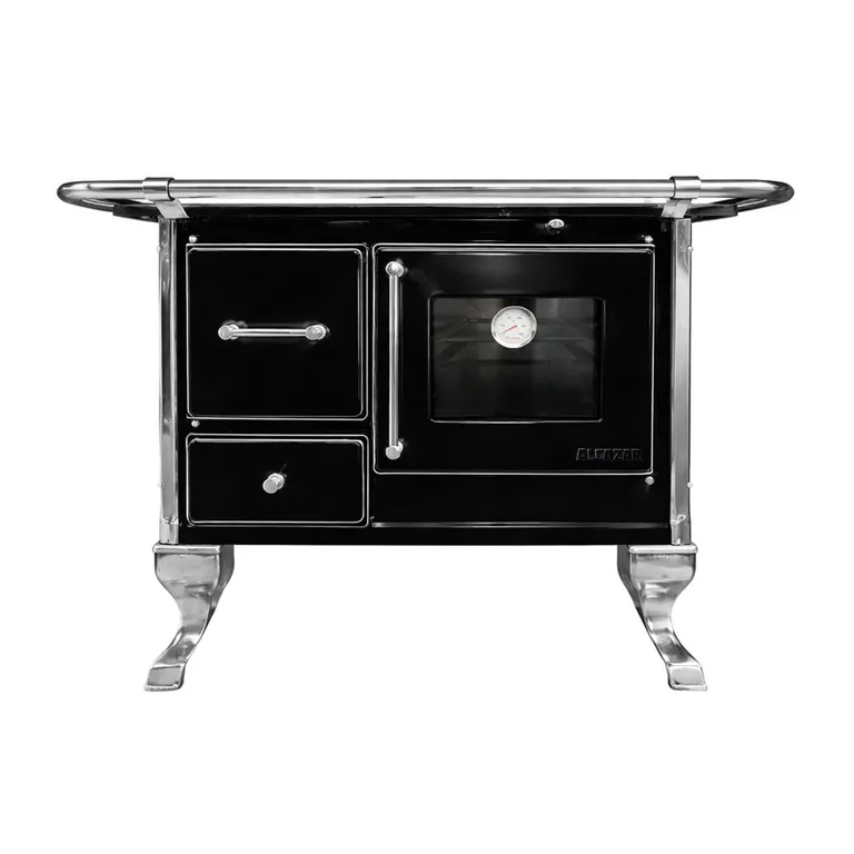 Cocina a Leña 4 Platos Negro Villarrica 90 Negra