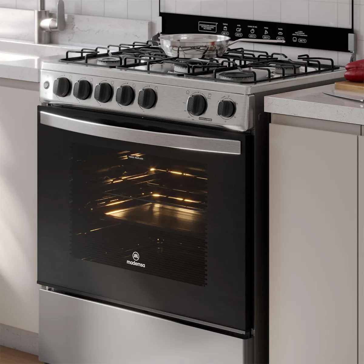 MADEMSA - Cocina a Gas 5 Platos Inox FM5SSC