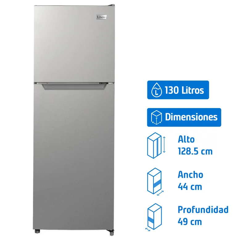 Refrigerador Top Freezer Frío Directo 130 Litros Inox LT LRT-160DFI