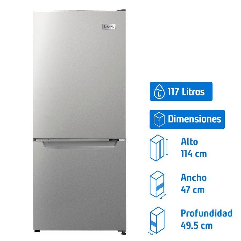 Refrigerador Bottom Freezer Frío Directo 117 Litros Inox LRB-140DFI