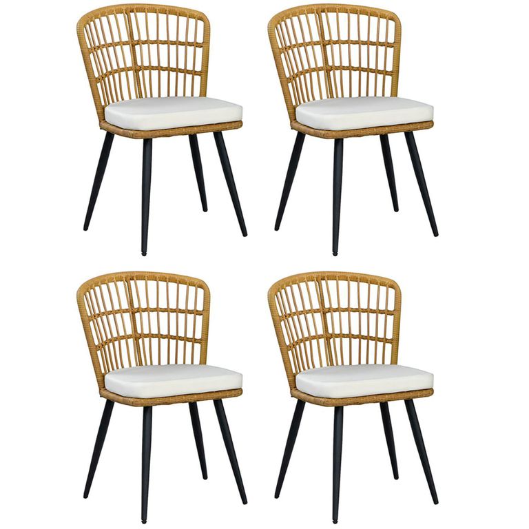 Juego de Comedor de Terraza Londres 4 Personas Marfil