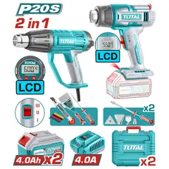 TOTAL - Kit Pist De Calor Electrica + Pistola Calor Inalambrica