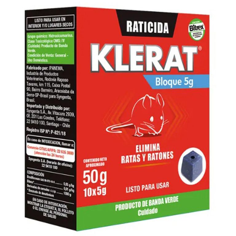 Raticida bloque 50 gr para el control de roedores