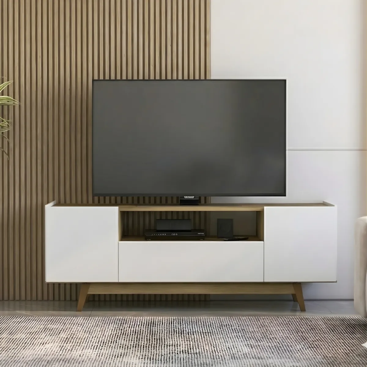 ONESSTA - Rack TV 75 " Portobelo Miel/Blanco 182x63.3x39.8 cm