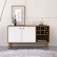 ONESSTA - Rack TV y Bar 50 " Ibiza Miel/Blanco 118x64.8x36 cm
