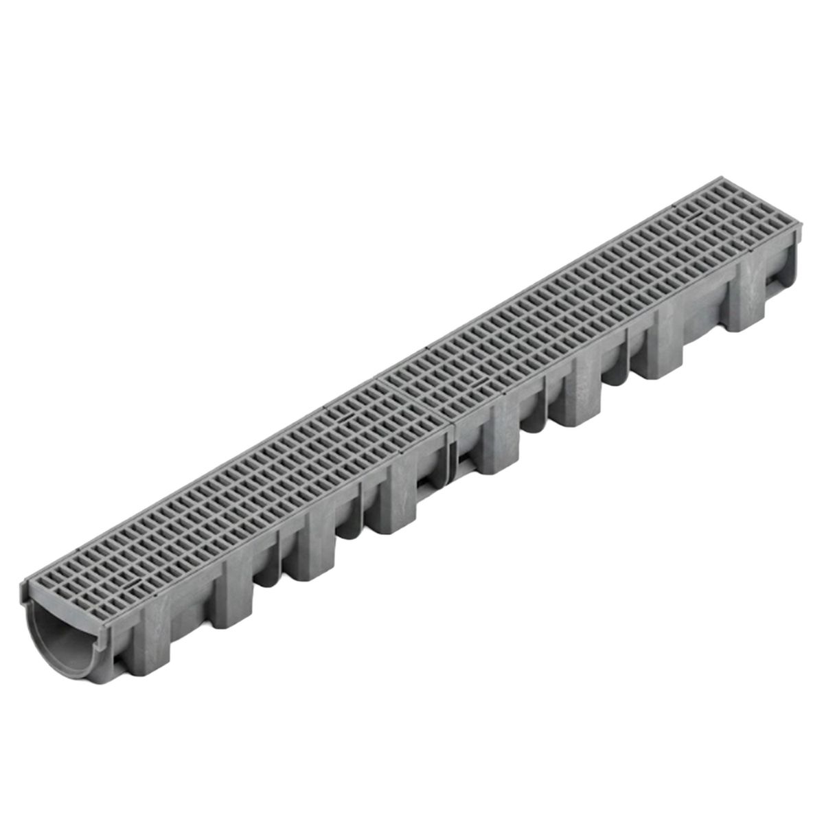 GENERICO - Set Canaleta Peatonal + Rejilla Fibratec Gris A15 1 mt