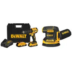 DEWALT - Kit Taladro Percutor 20V + Lijadora Rotorbital