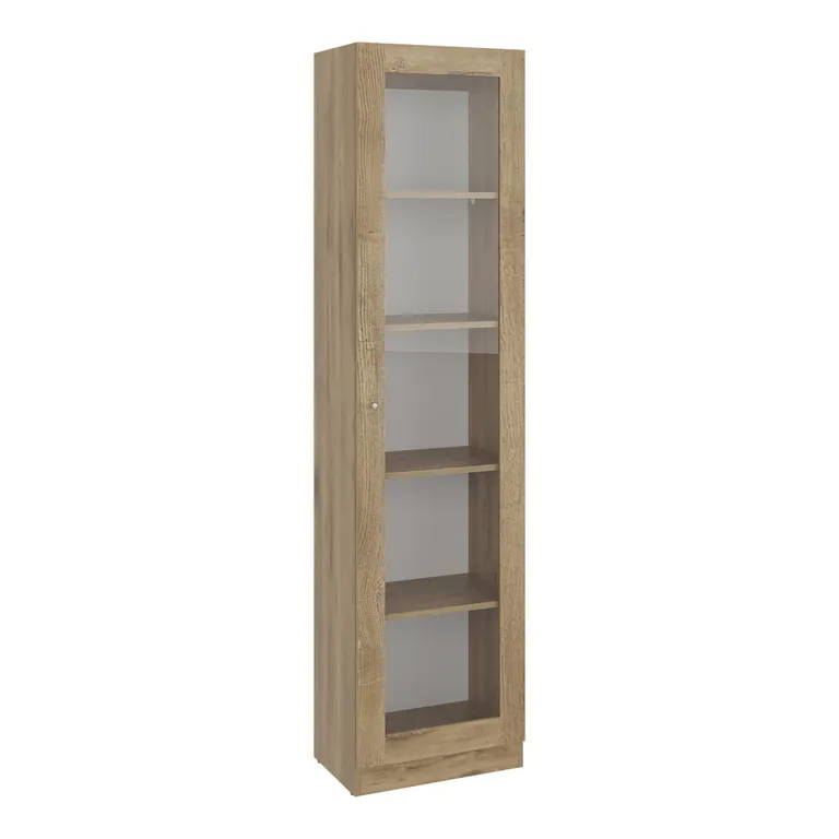 TUHOME Vitrina 1 Puerta 180,6x45x31,3 cm Macadamia/Blanco